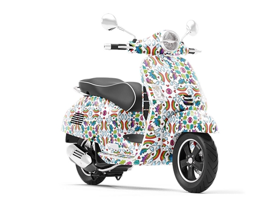 Mandala Rainbows Dinosaur Vespa Scooter Wrap Film