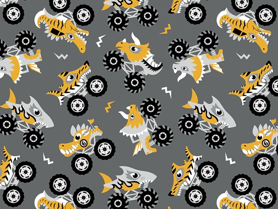 Monster Trucks Dinosaur Vinyl Wrap Pattern