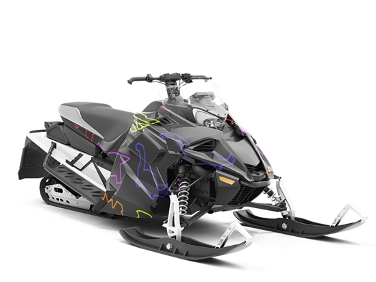 Neon Champions Dinosaur Custom Wrapped Snowmobile