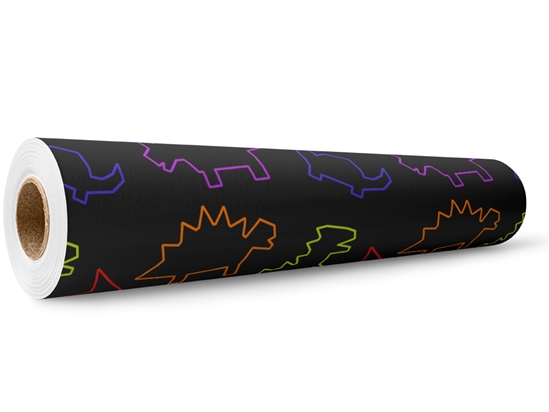 Neon Champions Dinosaur Wrap Film Wholesale Roll