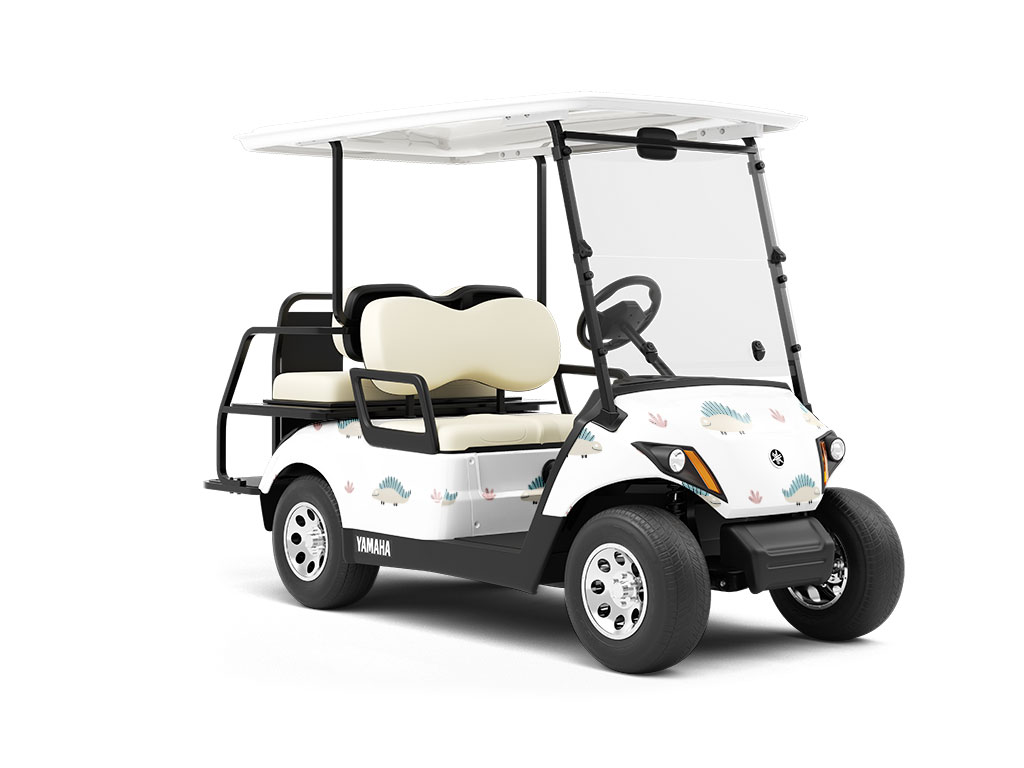 Smiling Stegosaur Dinosaur Wrapped Golf Cart