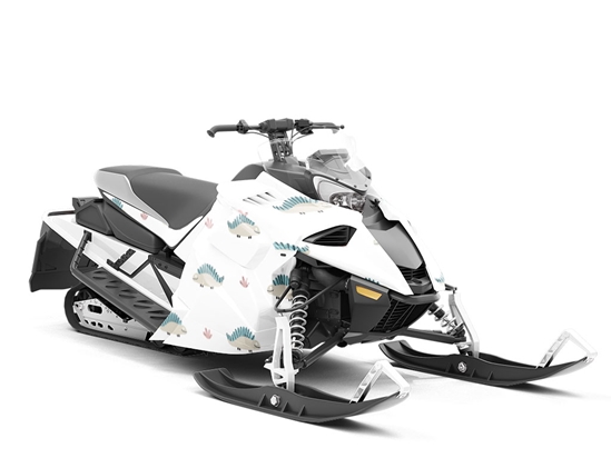 Smiling Stegosaur Dinosaur Custom Wrapped Snowmobile