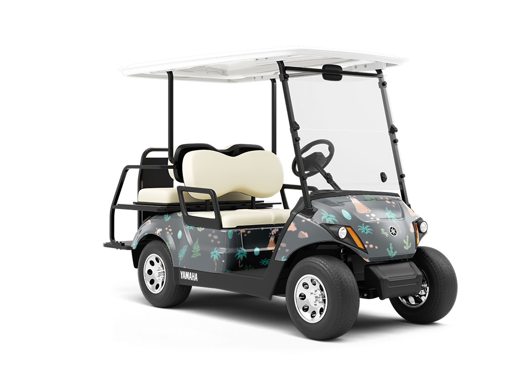 Triassic Trees Dinosaur Wrapped Golf Cart