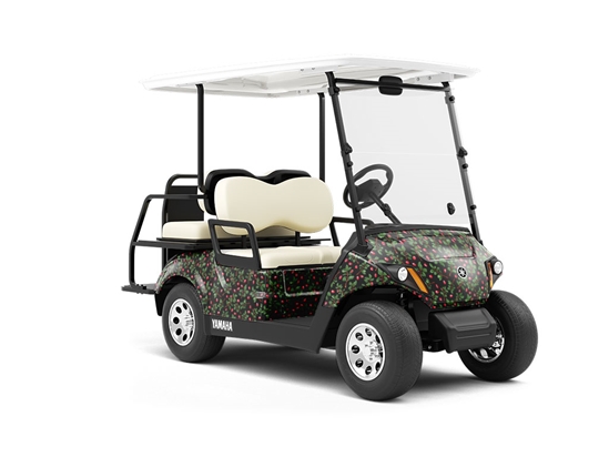 Midnight Sweetpea Floral Wrapped Golf Cart