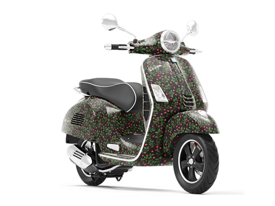 Midnight Sweetpea Floral Vespa Scooter Wrap Film