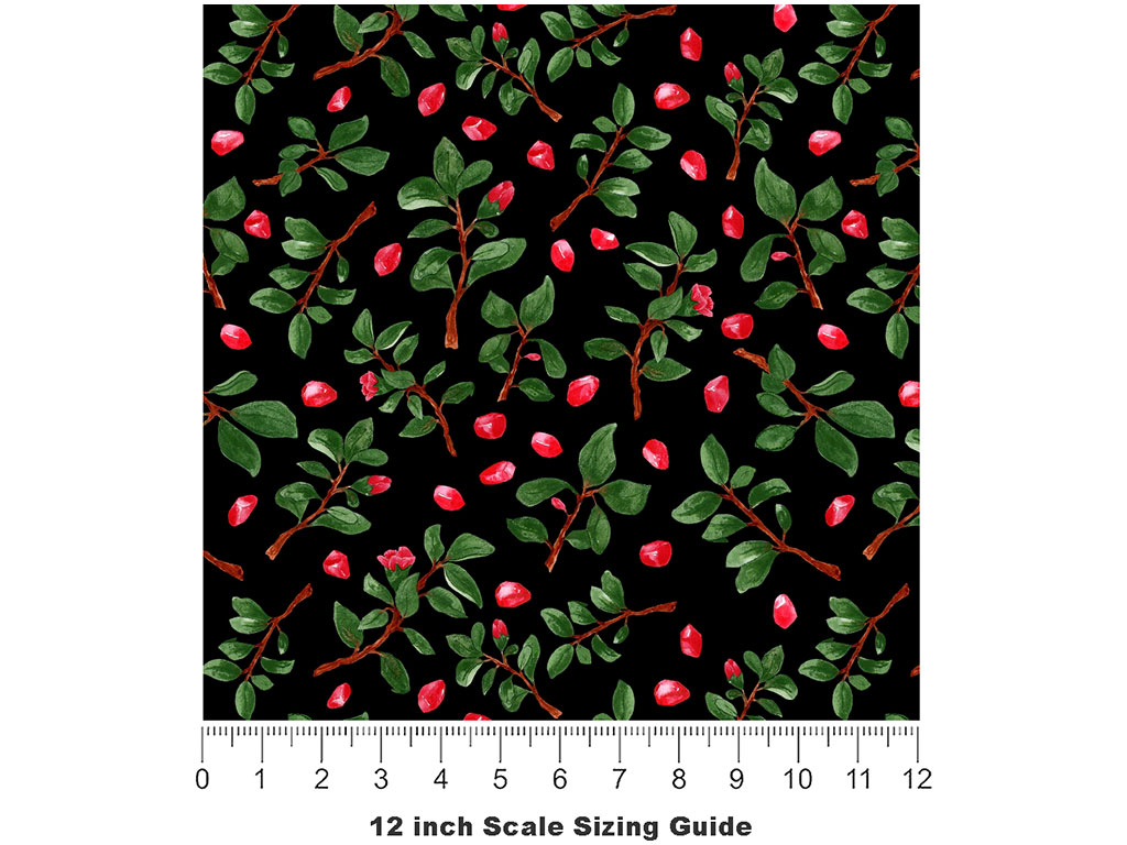 Midnight Sweetpea Floral Vinyl Film Pattern Size 12 inch Scale