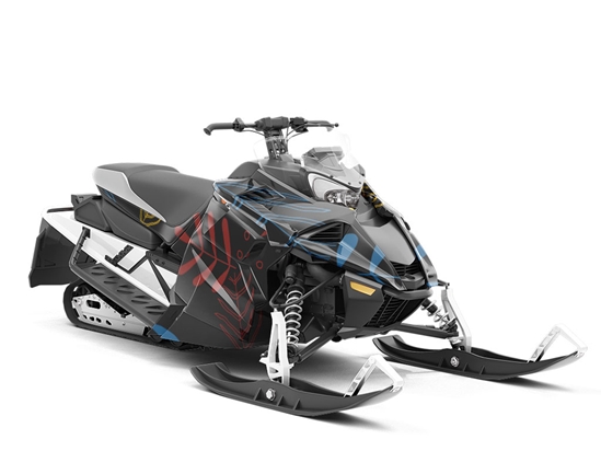 Neon Fronds Floral Custom Wrapped Snowmobile