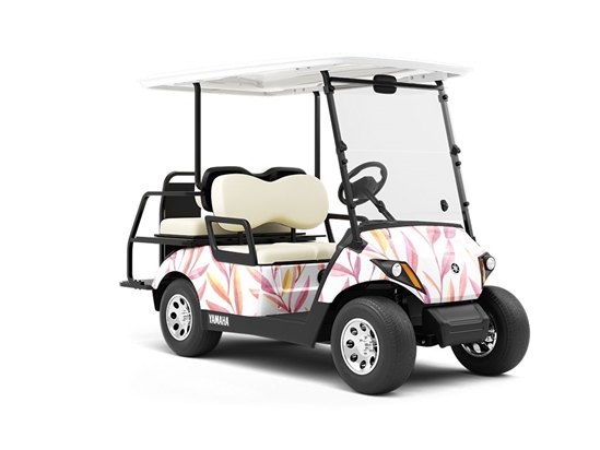 Twilight Leaves Floral Wrapped Golf Cart