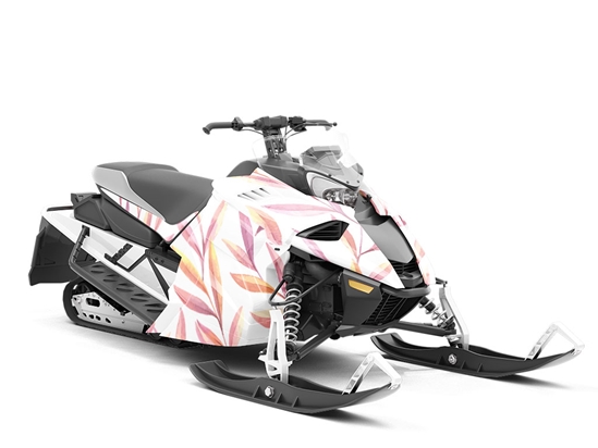 Twilight Leaves Floral Custom Wrapped Snowmobile