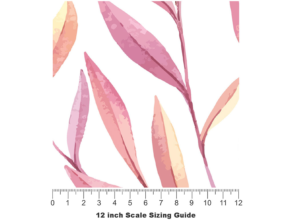 Twilight Leaves Floral Vinyl Film Pattern Size 12 inch Scale