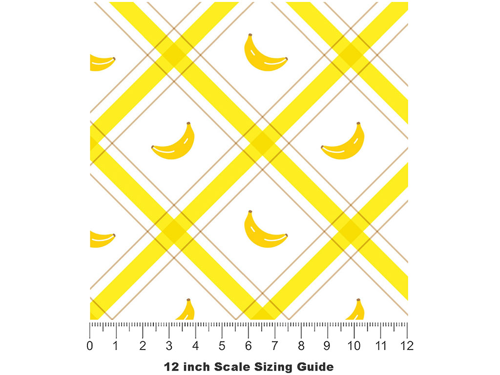 Plaid Plantains Fruit Vinyl Film Pattern Size 12 inch Scale