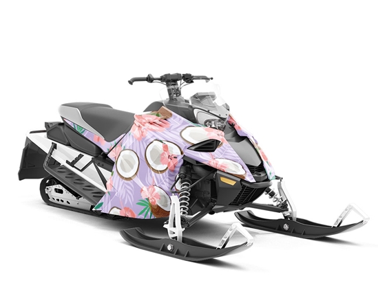 Purple Hibiscus Fruit Custom Wrapped Snowmobile