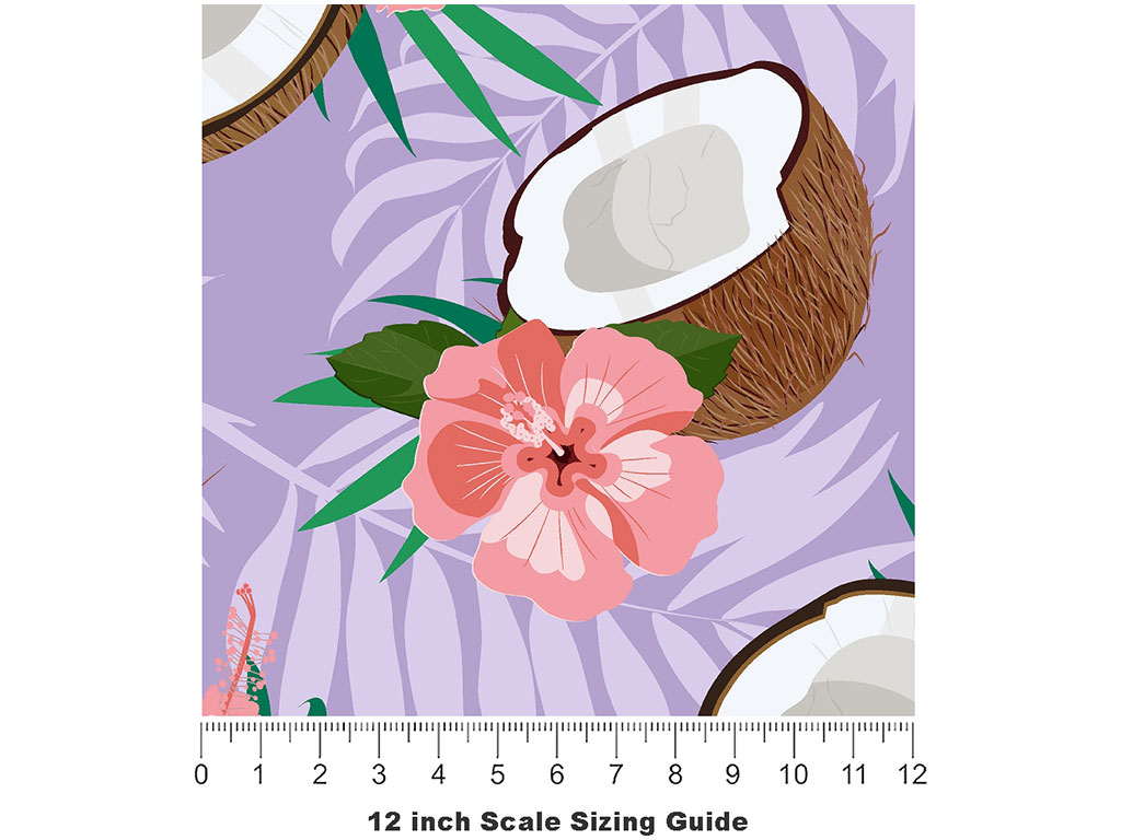 Purple Hibiscus Fruit Vinyl Film Pattern Size 12 inch Scale