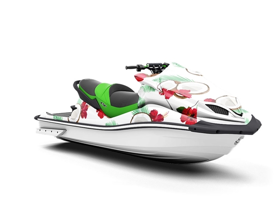 Red Hibiscus Fruit Jet Ski Vinyl Customized Wrap