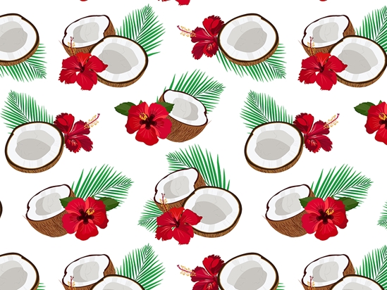 Red Hibiscus Fruit Vinyl Wrap Pattern