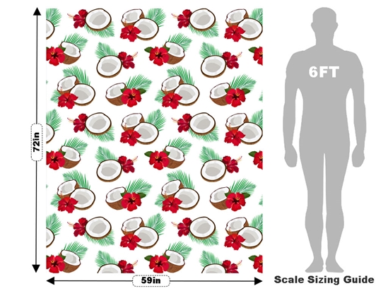 Red Hibiscus Fruit Vehicle Wrap Scale