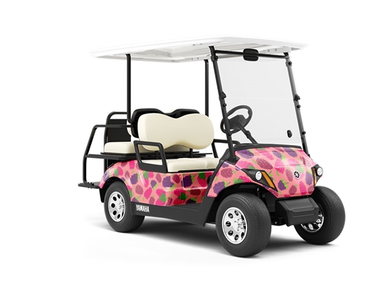 Black and Raspy Fruit Wrapped Golf Cart