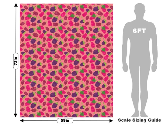 Black and Raspy Fruit Vehicle Wrap Scale