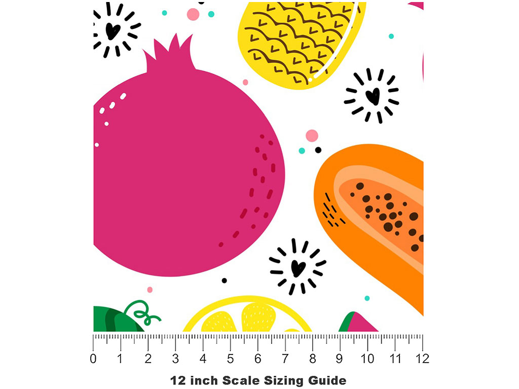 Mix Up Fruit Vinyl Film Pattern Size 12 inch Scale