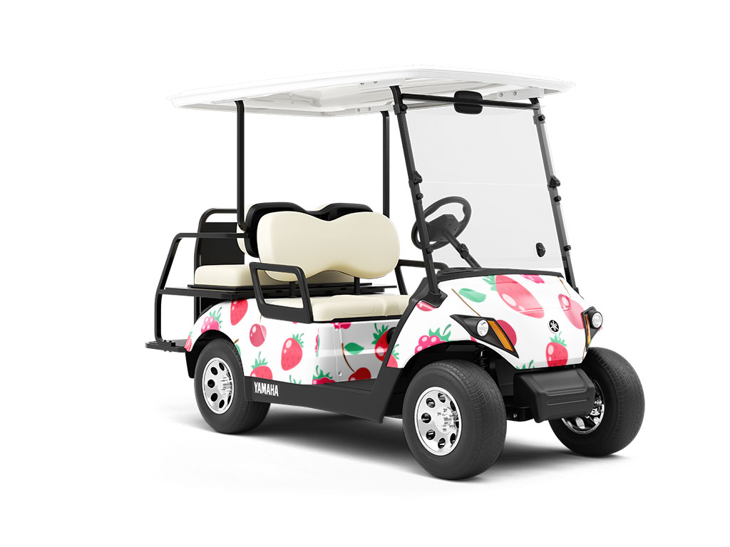 Red Team Fruit Wrapped Golf Cart