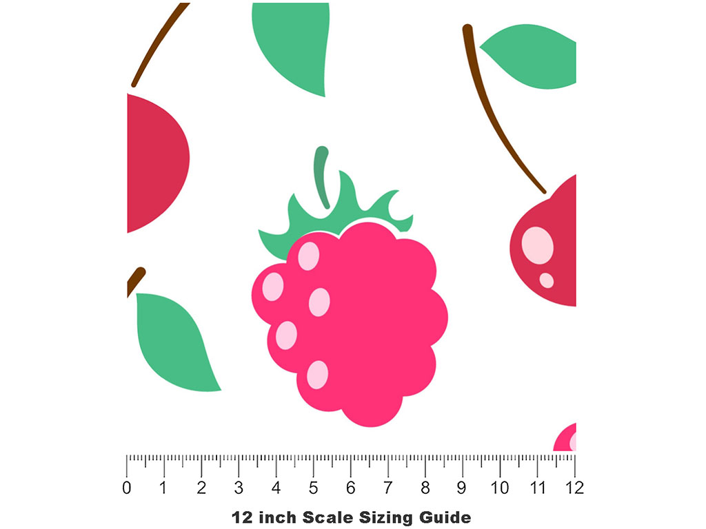 Red Team Fruit Vinyl Film Pattern Size 12 inch Scale