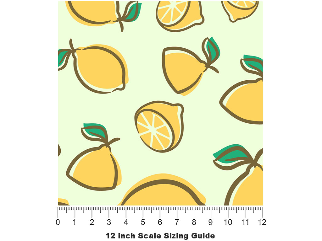 Soft Citrus Fruit Vinyl Film Pattern Size 12 inch Scale