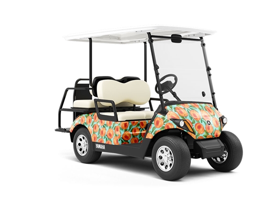 Blue Peachy Keen Fruit Wrapped Golf Cart