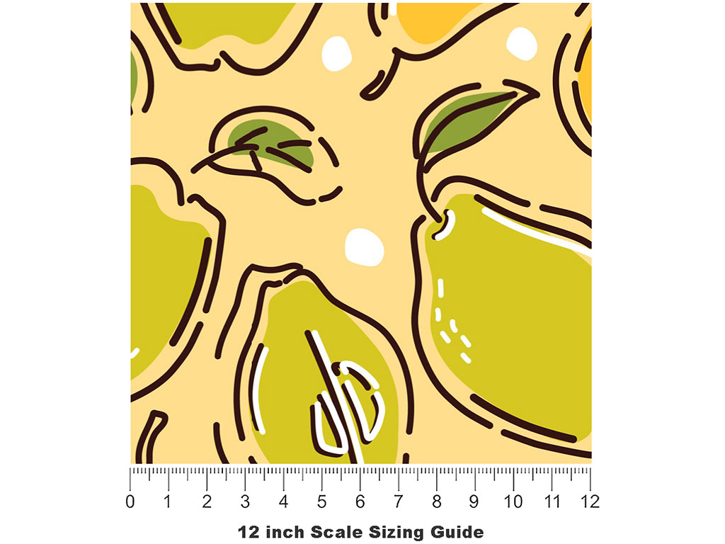 Grant Saint Yellow Fruit Vinyl Film Pattern Size 12 inch Scale