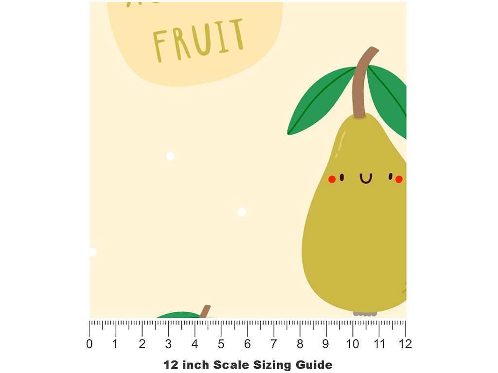 Pear Pleasantries Fruit Vinyl Film Pattern Size 12 inch Scale