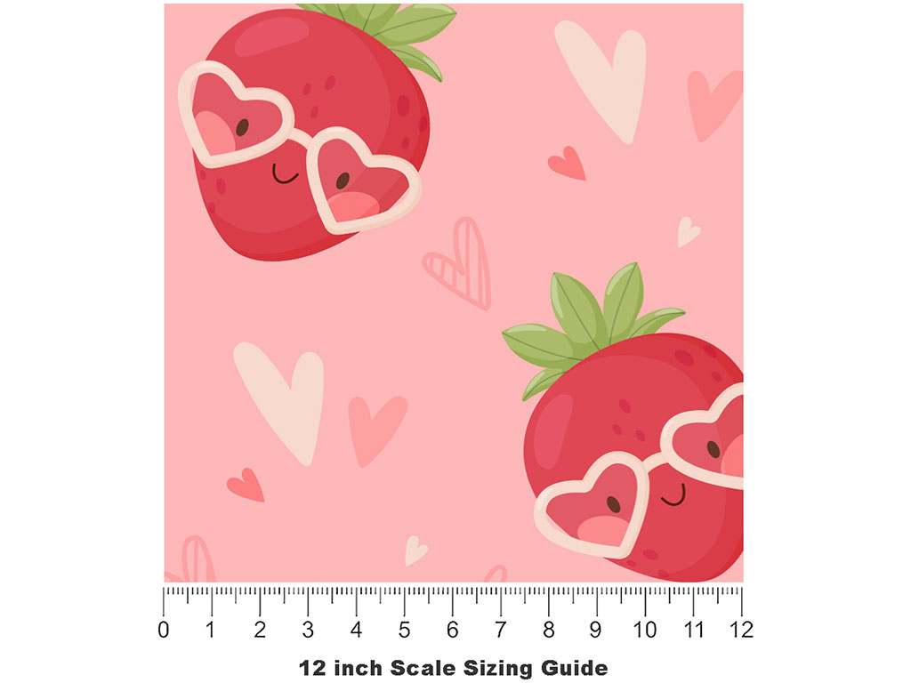 Rose Colored Glasses Fruit Vinyl Film Pattern Size 12 inch Scale