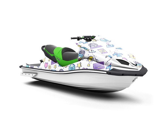 Retro Doodles Gaming Jet Ski Vinyl Customized Wrap