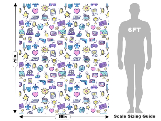 Retro Doodles Gaming Vehicle Wrap Scale