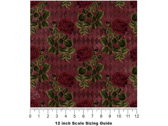 Dark Roses Gothic Vinyl Film Pattern Size 12 inch Scale