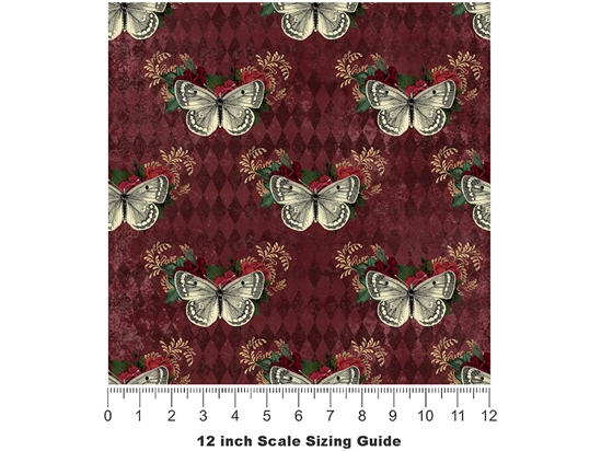 Royal Moths Gothic Vinyl Film Pattern Size 12 inch Scale