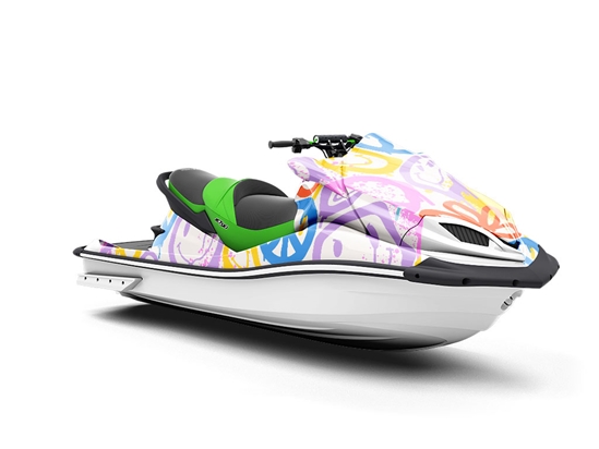 Groovy Peace Graffiti Jet Ski Vinyl Customized Wrap