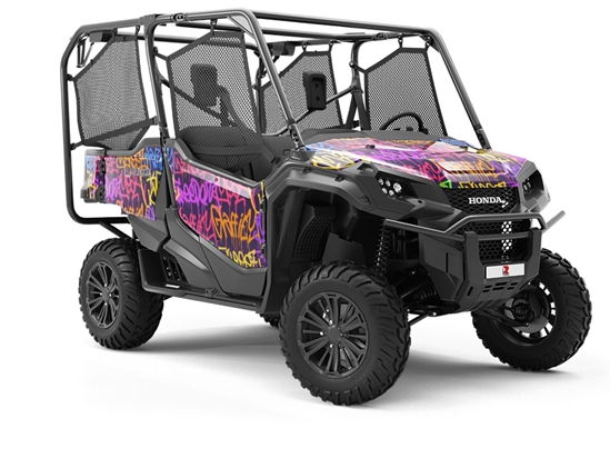 Large Columns Graffiti Utility Vehicle Vinyl Wrap