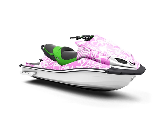 Pink Styling Graffiti Jet Ski Vinyl Customized Wrap