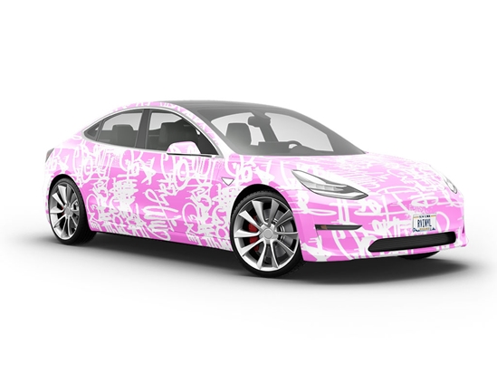 Pink Styling Graffiti Vehicle Vinyl Wrap