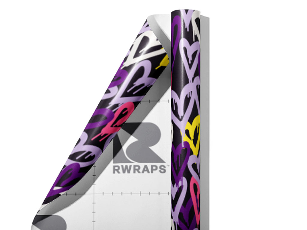 Purple Hearts Graffiti Wrap Film Sheets