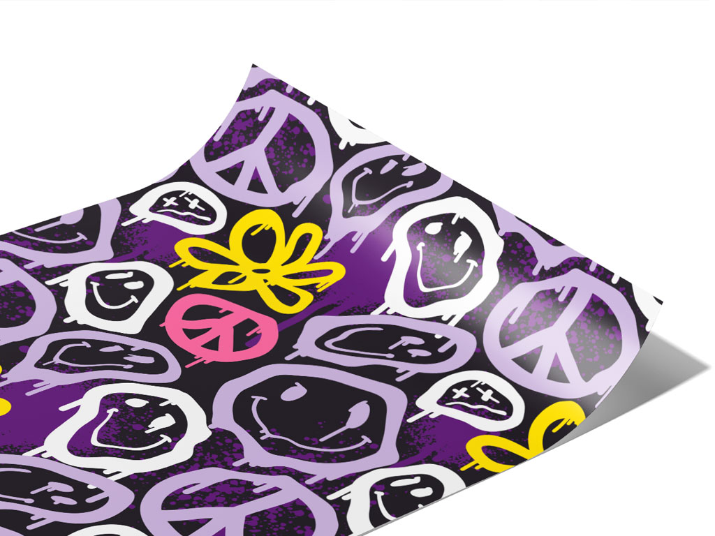 Purple Peace Graffiti Vinyl Wraps