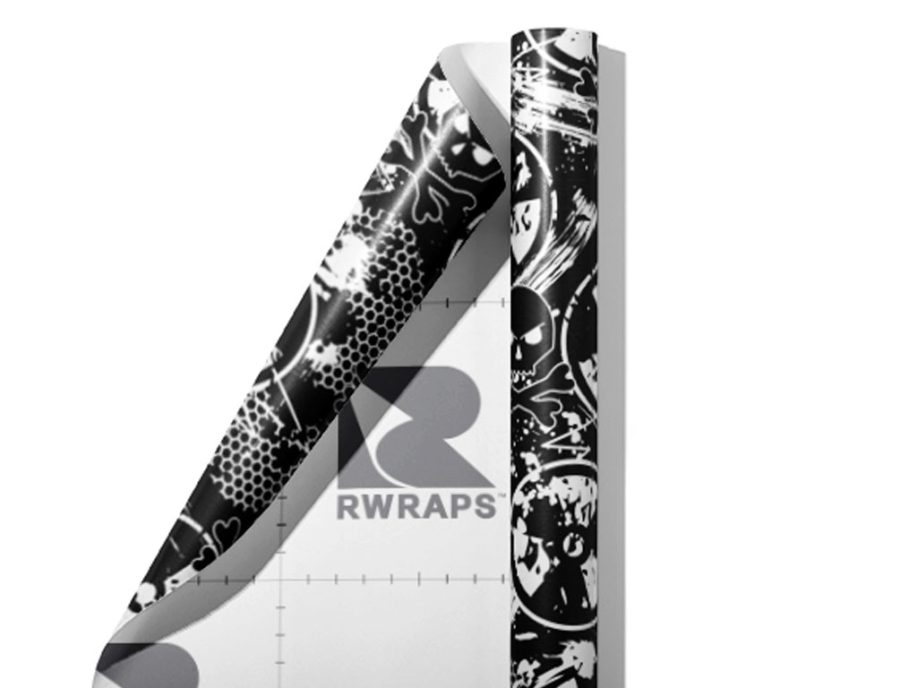 Radioactive Monochrome Graffiti Wrap Film Sheets