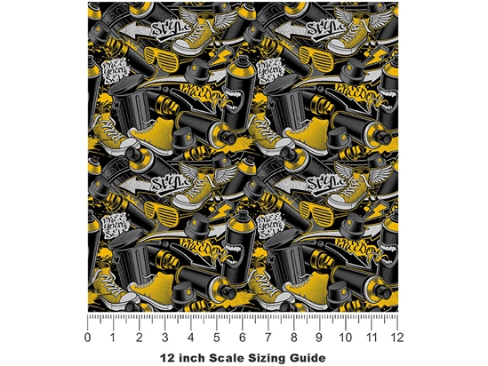 Short Run Graffiti Vinyl Film Pattern Size 12 inch Scale