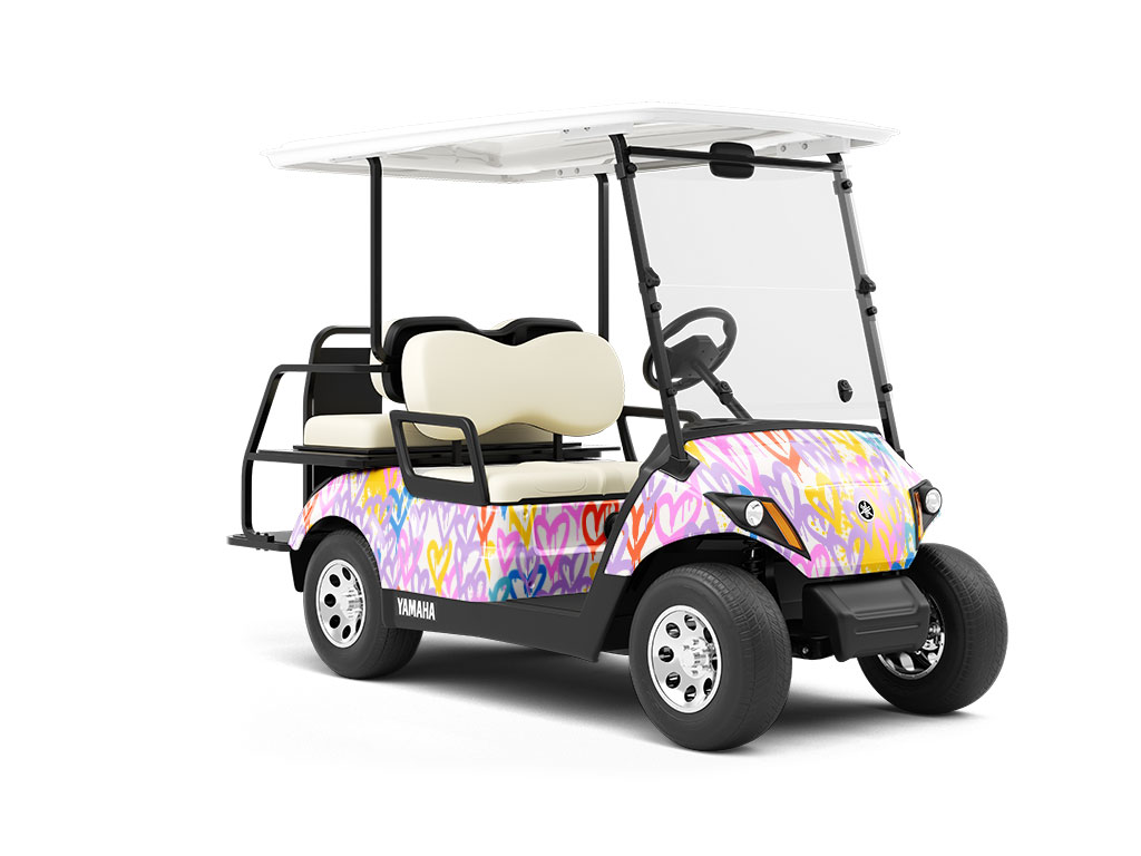 Soft Hearts Graffiti Wrapped Golf Cart