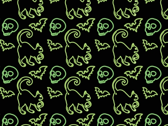 Neon Omens Halloween Vinyl Wrap Pattern