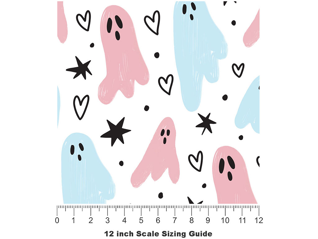 Girly Ghosties Halloween Vinyl Film Pattern Size 12 inch Scale