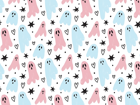 Girly Ghosties Halloween Vinyl Wrap Pattern