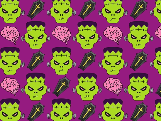 Frankenstein Revenge Halloween Vinyl Wrap Pattern