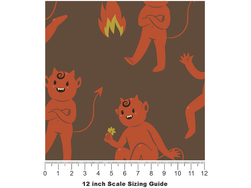 Little Devil Halloween Vinyl Film Pattern Size 12 inch Scale