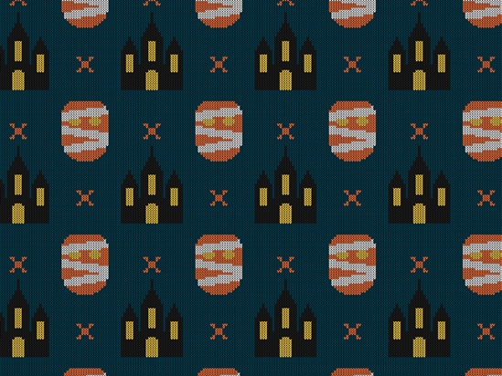 Mummy Knit Halloween Vinyl Wrap Pattern