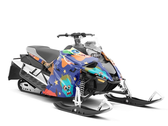 Spooky Friends Halloween Custom Wrapped Snowmobile